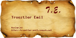 Trosztler Emil névjegykártya